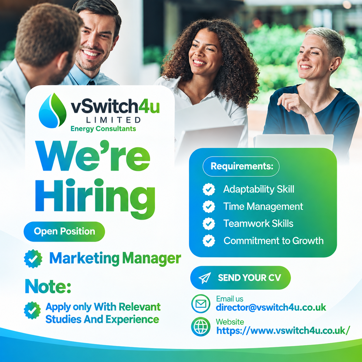 VSwitch4u is hiring a Marketing Manager